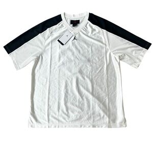 NWT Jordan Brand Mesh Jersey Shirt White/Black - Size L - Loose Fit